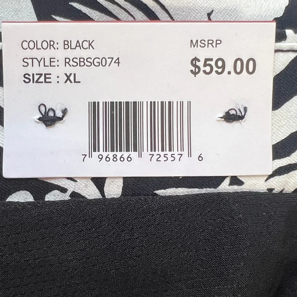 Rafaella Womens XL Stretch Skort Black White Tropical Floral - Picture 6 of 8
